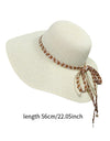 Women Sun Hat with Windproof Rope Wide Brim Sunhat Casual Ladies Sunhat Fashionable Visor Hat for Travel Camping Party Dating