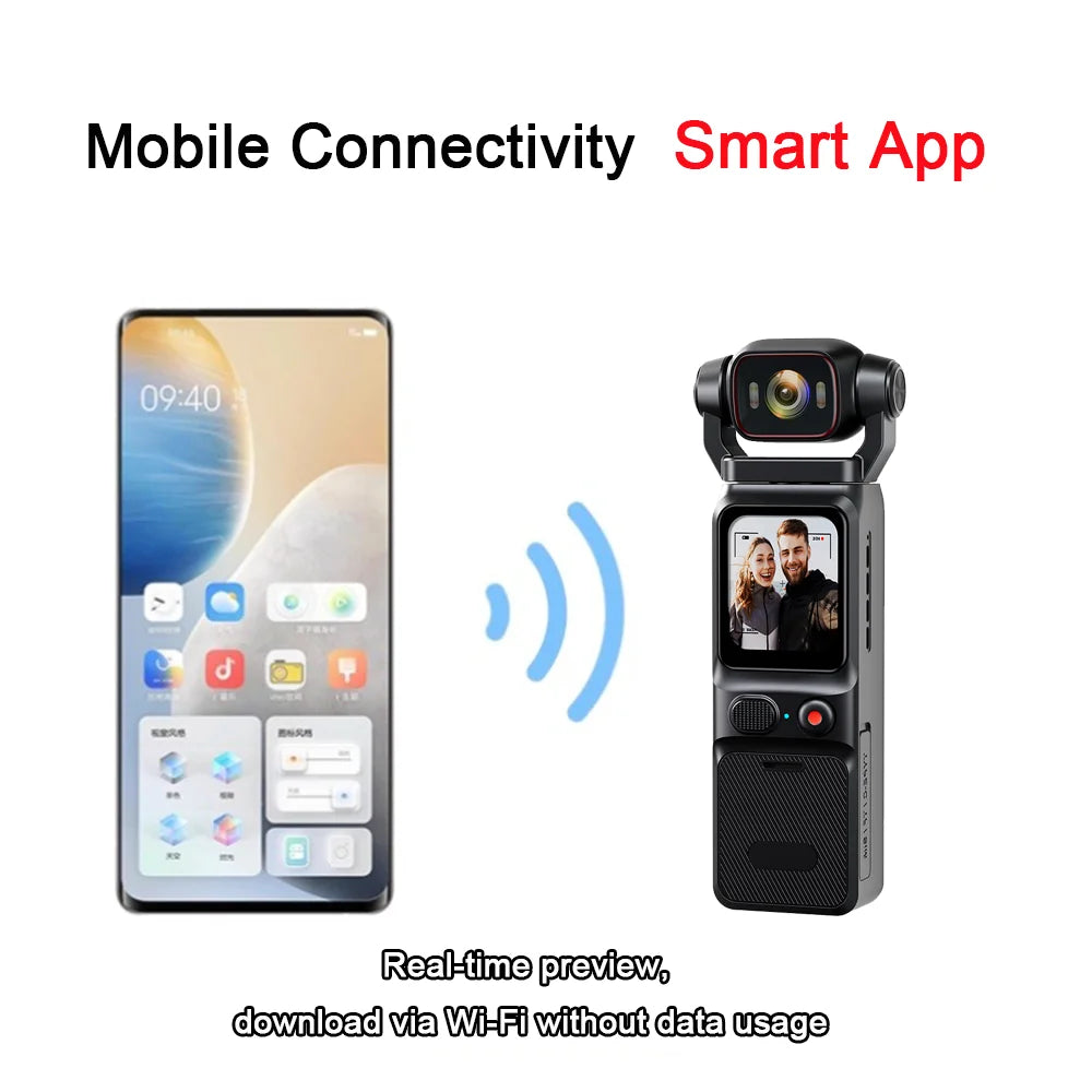 Pocket Action Camera 4K Moto Recording BodyCam 1.69