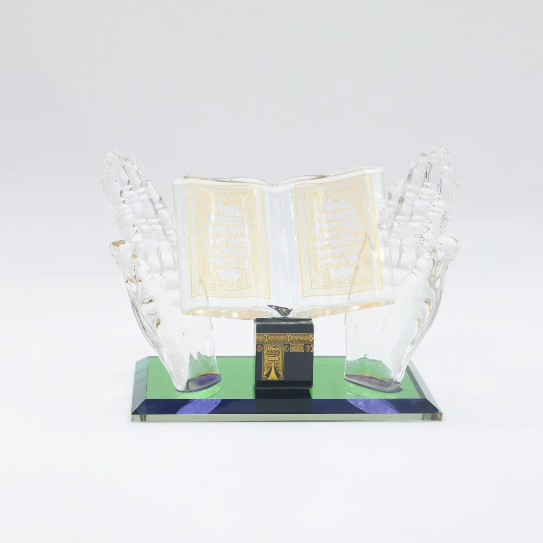 Islamic Decor Model Muslim Crystal Gilded Kaaba Model Architecture Handicraft Crystal Figurines for Car Home Desktop Decoration