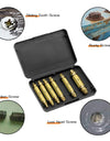 4/5/6PCS Damaged Screw Extractor Drill Set Titanium Double Side Stripped Broken Screw for Woodworking Bolt Easily Remover Tools