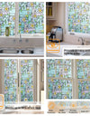 45/60/90Cm Rainbow Window Privacy Film 3D Decorative Vinyl Stained Glass Decals Static Cling Non-Adhesive Window Film Stickers