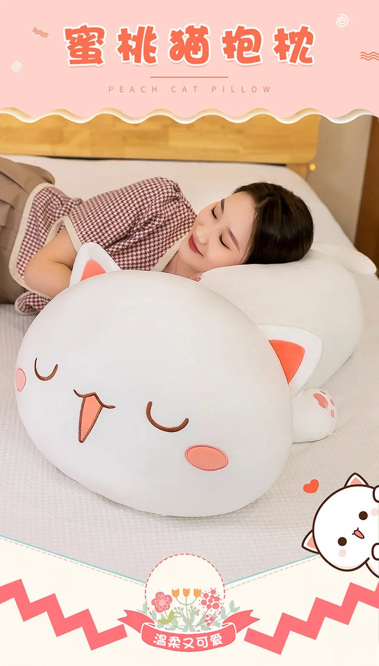 Cute Black White Cat Plush Pillow Stuffed Doll Toy