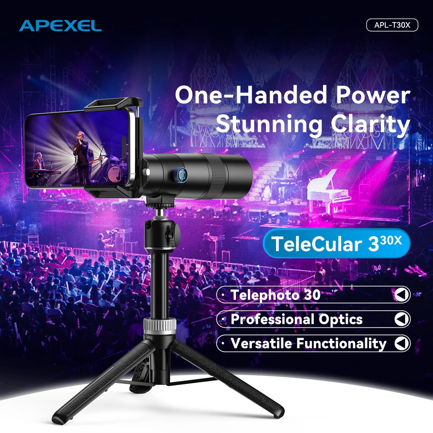 30X HD Mobile Phone Telephoto Lens with Tripod