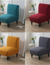 Stretch Armless Accent Chair Cover Single Short Back Sofa Covers Solid Color Anti-dirt Chair Slipcover Removable Sofa Protector