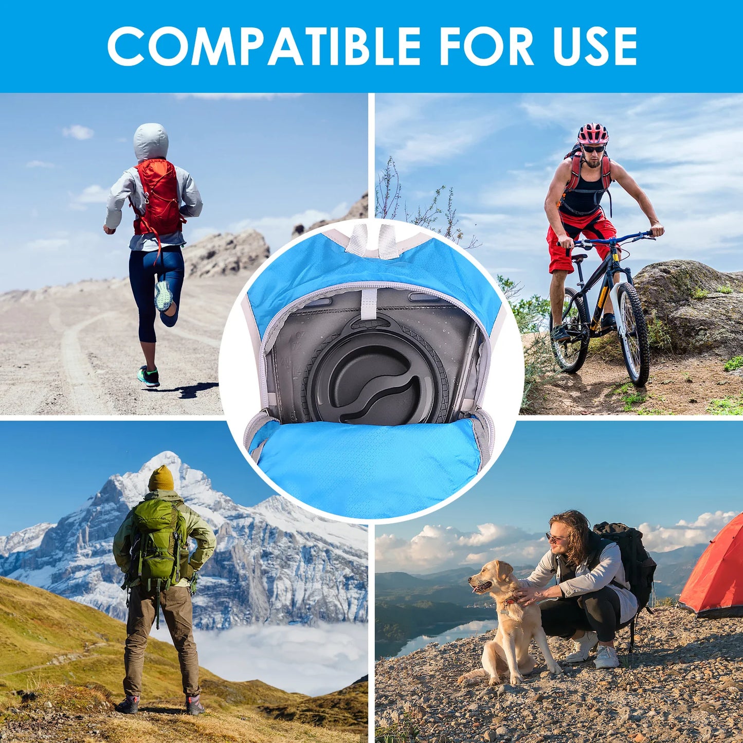 2L Water Bladder Hydration Reservoir Pack TPU Water Storage Bag for Cycling Running Hydration Backpack