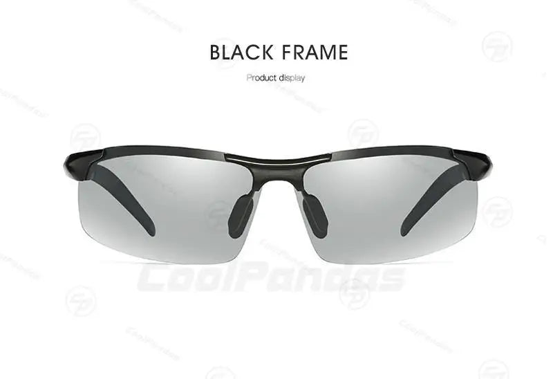 Rimless Photochromic Polarized UV400 Outdoor Driving Sunglasses for Men Women