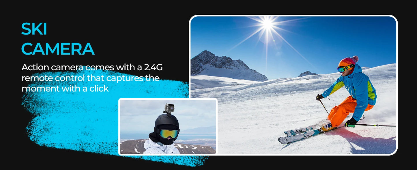 4K WiFi Sports Action Camera Waterproof Helmet Cam with Remote Control