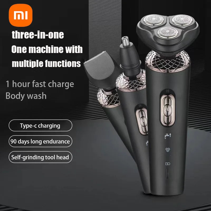 Xiaomi Electric Shavers for Men Waterproof Electric Trimmer Razor Wet & amp Dry Use Rechargeable Battery Rotary Shavers