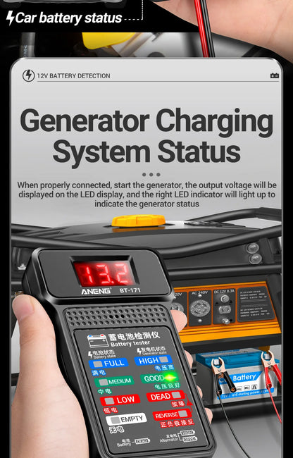 Multifunctional Battery Testers 12V Auto Repair Industry Detection with LED Reverse Display Screen Electrician Tool