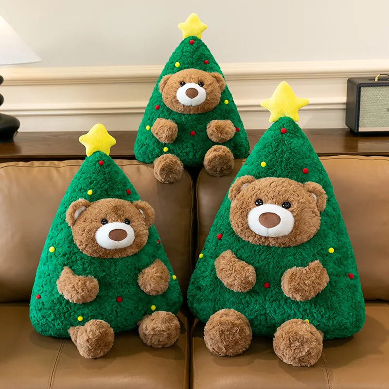 Cute Christmas Bear Plush Stuffed Doll Pillow Toy