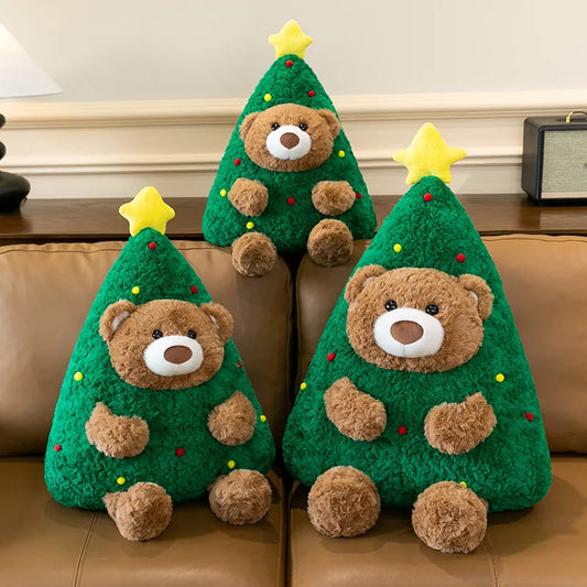 Cute Christmas Bear Plush Stuffed Doll Pillow Toy