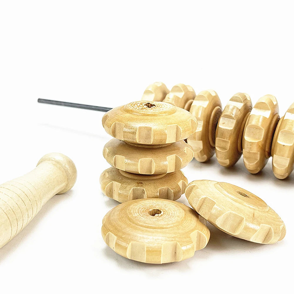 1 PC Wood Bendable Massage Roller Wooden Therapy Massager Tools,Lymphatic Drainage,Cellulite Trigger Point Manual Muscle Release