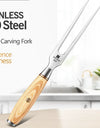 Carving Fork Stainless Steel Restaurant Cutlery with Pakawood Handle Steak Kitchen Knife Dinner Fork Set Barbecue Fork