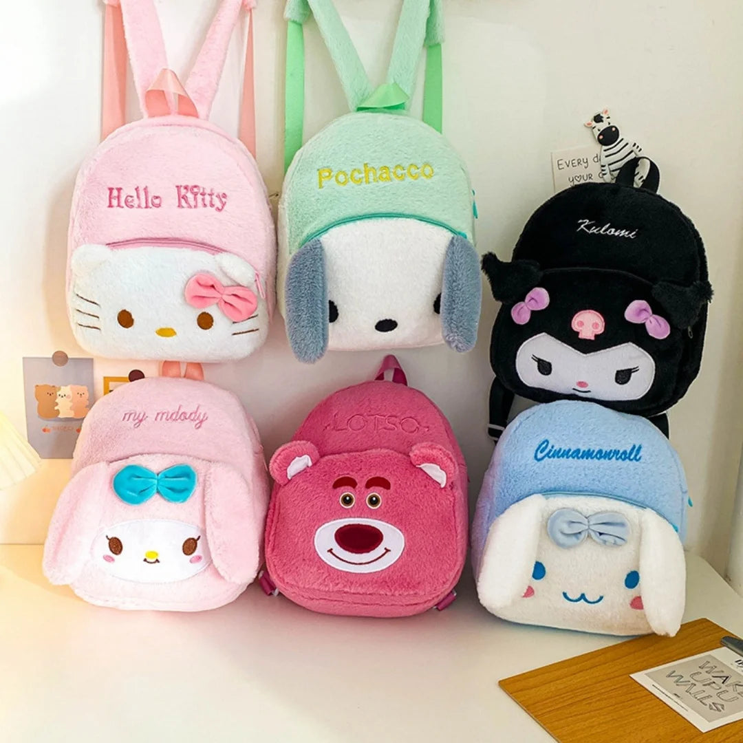 Kawaii Character Plush Backpack Large Capacity Shoulder Bag
