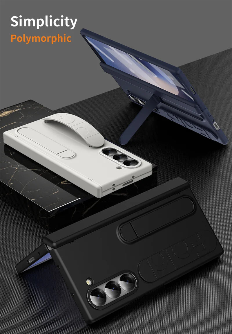 For Samsung Galaxy Z Fold 6 3 4 5  Hinge Case Armor Shockproof Full Screen Protector Tempered Glass Folding Cover