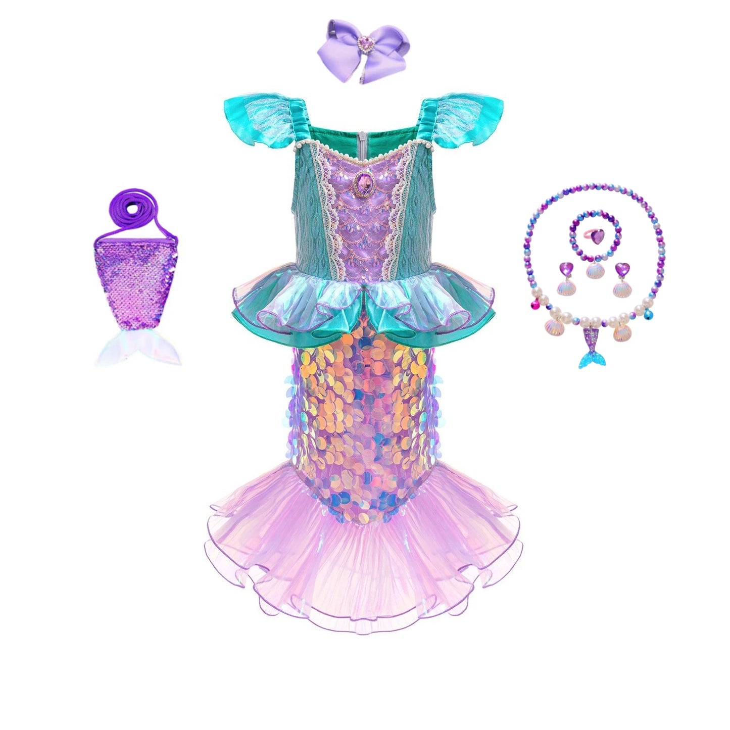 New Girl Dresses Princess Costume Kids Mermaid Cosplay Costume Kids Carnival Birthday Party Prom Costume Party Dresses For girls