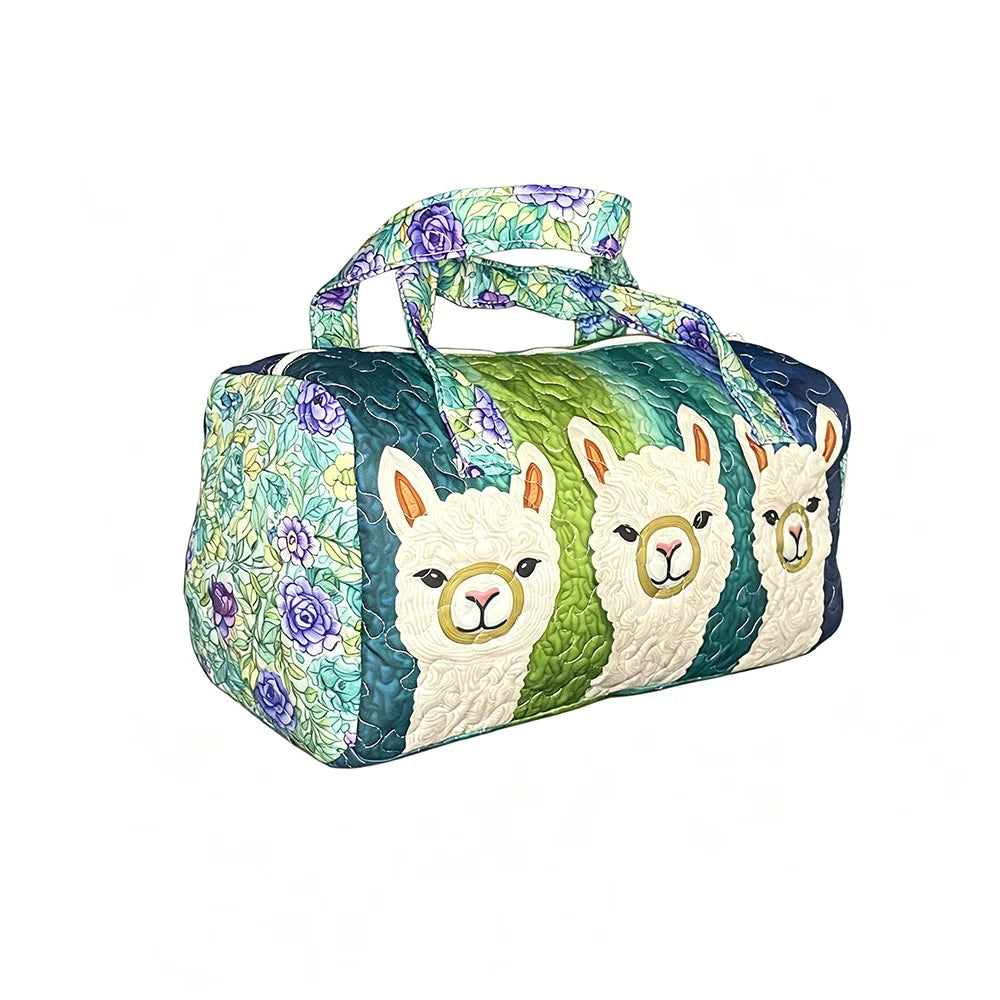 3D Quilted Travel Tote Bag Animal Print Bear Flamingo Peacock Llama Lion Boho Art Tote for Men Women Weekend Beach Trip Bags