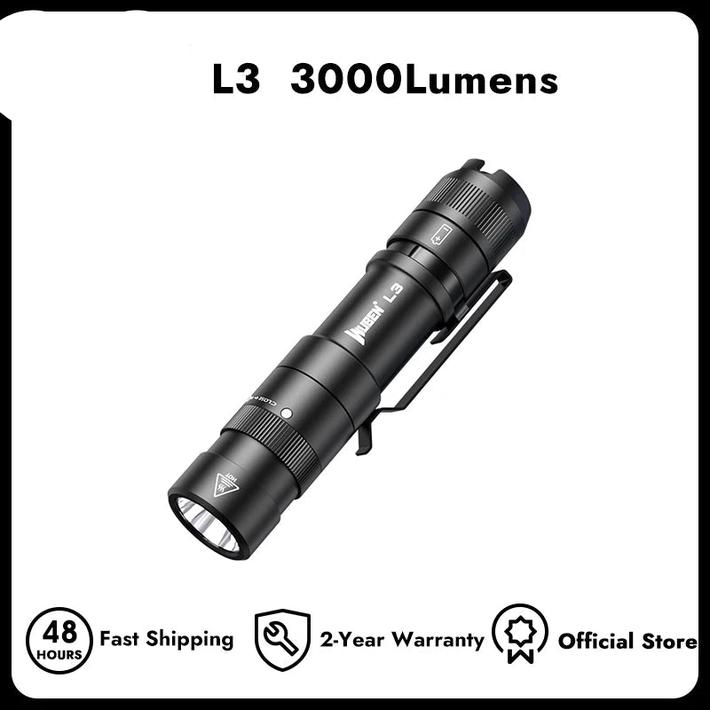 3000 Lumen Rechargeable Tactical LED Flashlight With Dual Way Charging