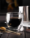 2/4/6pcs Screw Thread Espresso Cups Set Double Wall Glass Coffee Mugs Set 80ml Shot Glass Insulated Teacup Coffee Accessories