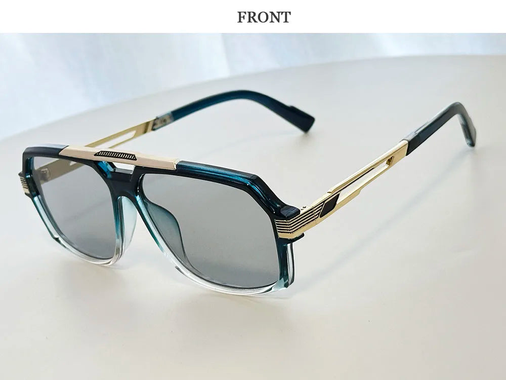 Vintage Square Alloy Frame Sunglasses With UV400 Protection