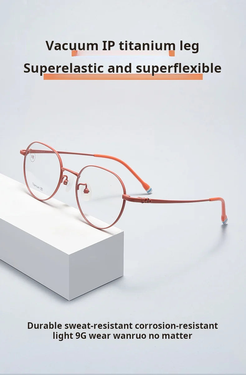 Retro Polygonal Lightweight Titanium Eyeglasses Frames