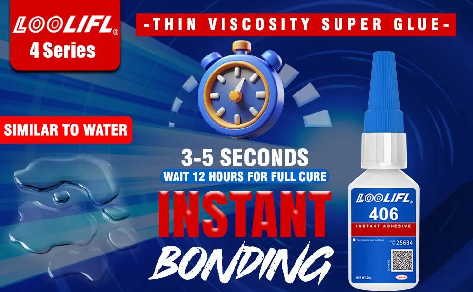 406 Instant Glue, Cyanoacrylate, Super Glue, 5 seconds fast drying, for toys crafts shoes paper fast repair,1-3pcs，20ml