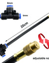Free Bending Yellow Copper Mist Nozzle 8mm Straight Push Lock Joint Garden Watering Humidification Sprayer