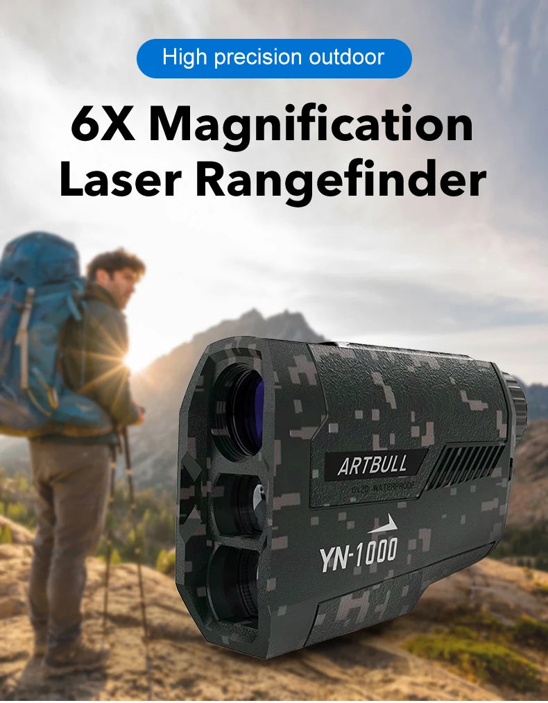 6X Golf Laser Rangefinder 1000m With Slope Compensation And Flag Lock
