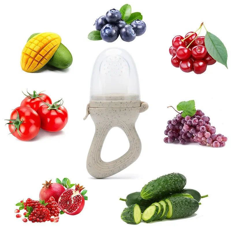 Silicone Baby Fruit Feeder with Cover Baby Nipple Fresh Food Vegetable Supplement Soother Nibbler Feeding Teething Pacifier