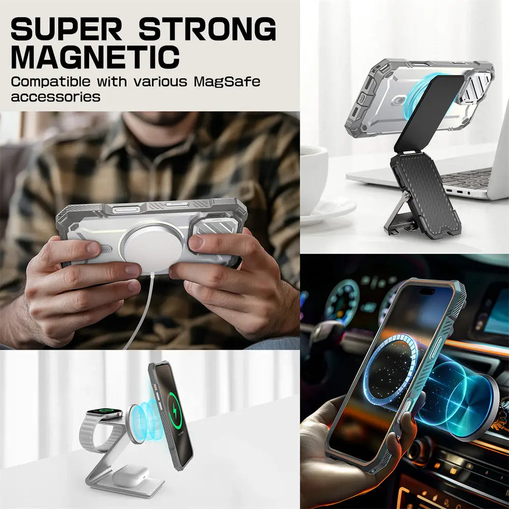 For iPhone 16 Pro Case 6.3" 2024 UB Mag XT Heavy Duty Rugged Strong  Phone Case with Camera Cover