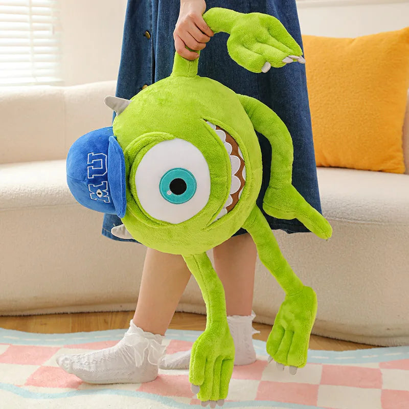 Disney 23/35cm Kawaii Monster University Electric Power Company Sulley Mike Wears Hat Doll Plush Toy Room Decoration  Gifts