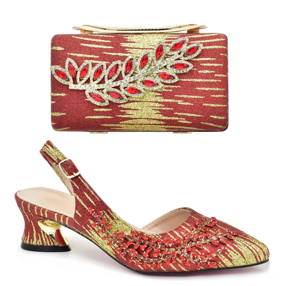 Latest Italian Shoe and Bag Set Designer Plus Size Heels 43 African Women Wedding Shoes Italian Shoes and Bags Matching Set 2025