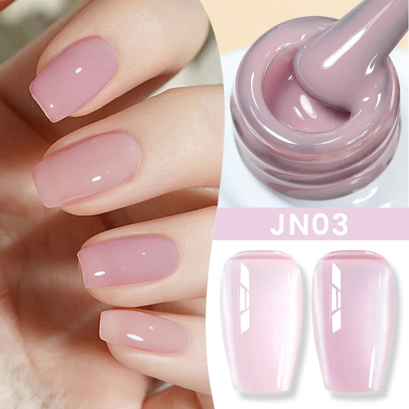 10ml Jelly Nude Gel Nail Polish Autumn Amber Semi Transparent Manicure Soak off UV LED Nails Gel Varnish