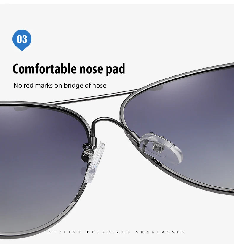 Titanium Memory Metal Photochromic Polarized UV400 Pilot Sunglasses for Men Women