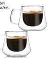 200ml Double Wall Glass Coffee Mug Heat-resistant Espresso Cup Thermo Insulated Cup For Latte Cappuccino Tea Drinkware Set
