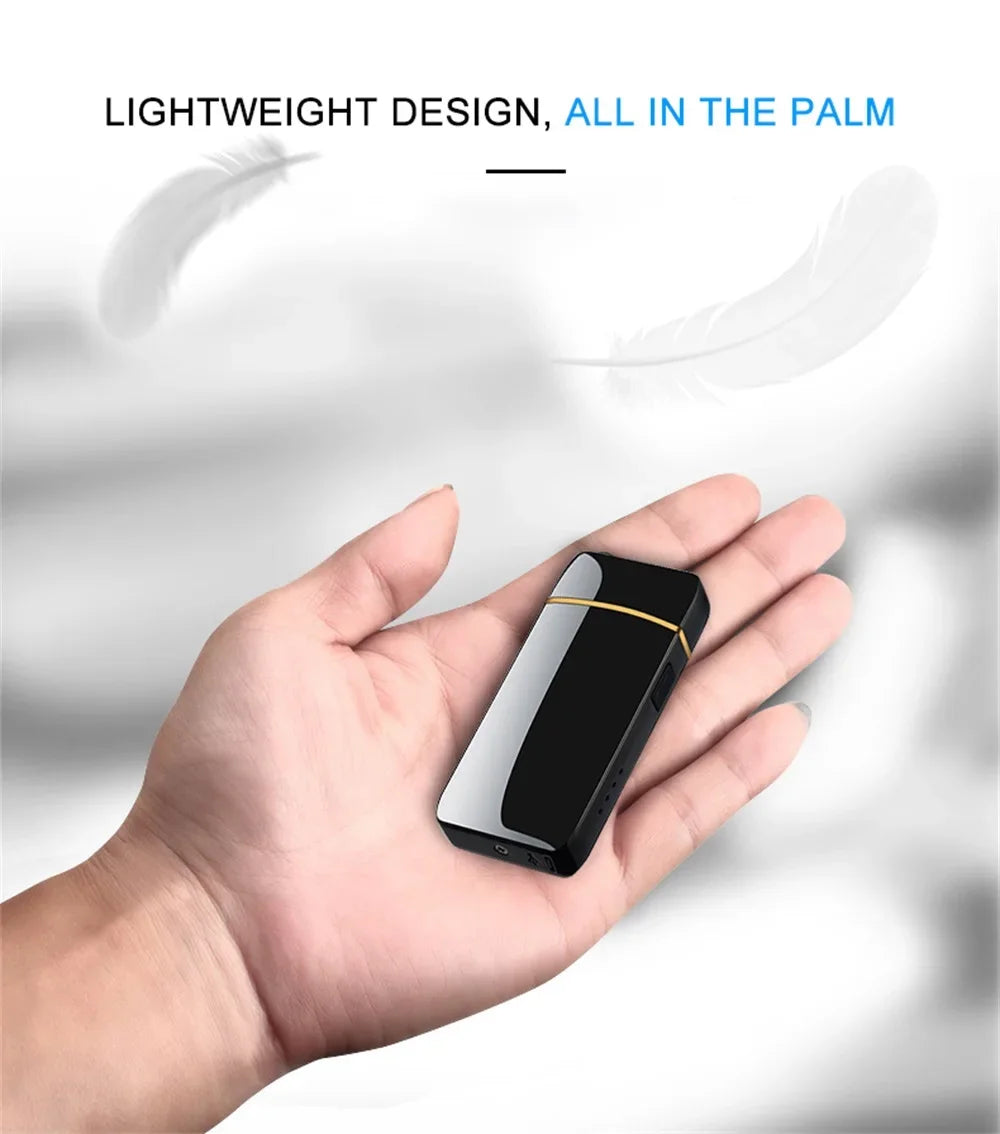 Electronic Lighter, Intellignet Touch Ignition, Metal Windproof, Dual Arc Flameless, Rechargeable USB Lighter, LED Power Display