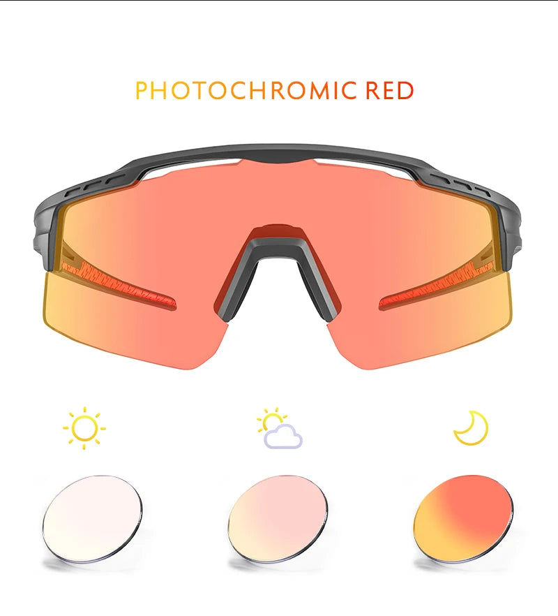 Cycling SunGlasses Photochromic Red Bike cycling glasses Outdoor Sports Goggles MTB Eyewear Bicycle glasses Man sun UV400