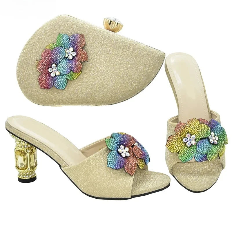 Italian Design High Heels Shoes and Bag To Match Nigerian Shoes and Bag Set Ladies Party Shoes and Bag Wedding Party Pumps