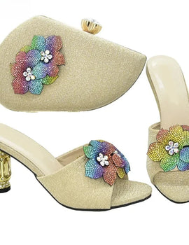 Italian Design High Heels Shoes and Bag To Match Nigerian Shoes and Bag Set Ladies Party Shoes and Bag Wedding Party Pumps