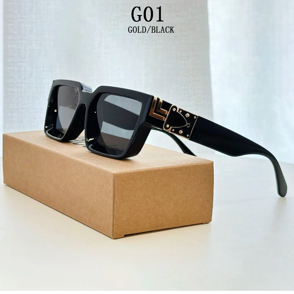 Retro Square Frame Sunglasses With UV400 Protection