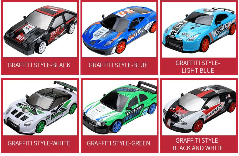 2.4G Drift Rc Car 4WD RC Drift Car Toy Remote Control GTR Model AE86 Vehicle Car RC Racing Car Toy for  Christmas Gifts