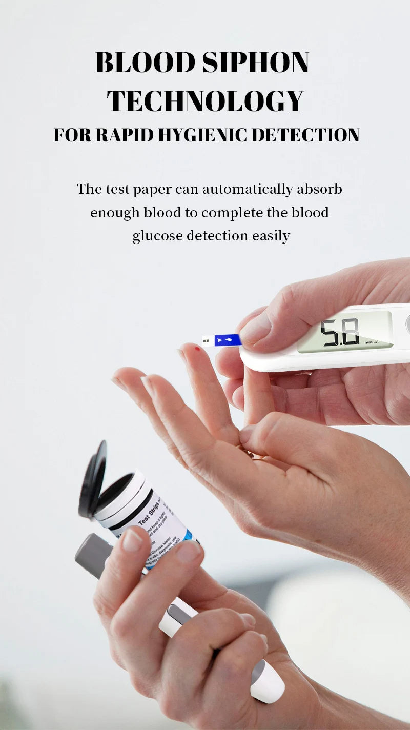 Blood Glucose Meter with Test Strips Diabetes Glucometer kit Blood Sugar Monitor for Diabetic Medical DiabetesTester