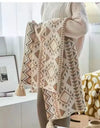 Boho Plaid Blanket Simple Throw Winter Warmer Blankets Decorative Sofa Cover Knitted Soft Shawl