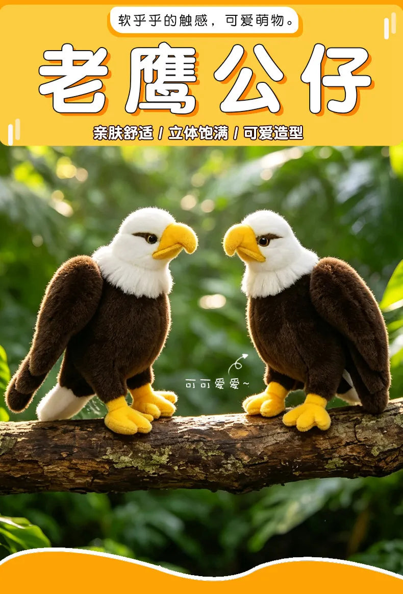 White Headed Eagle Plush Stuffed Animal Realistic Bird Model