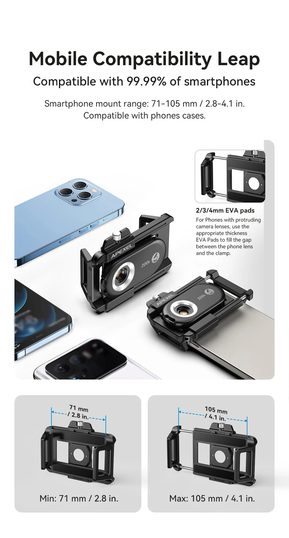 4 in 1 Smartphone Microscope Lens Kit with Universal Clip