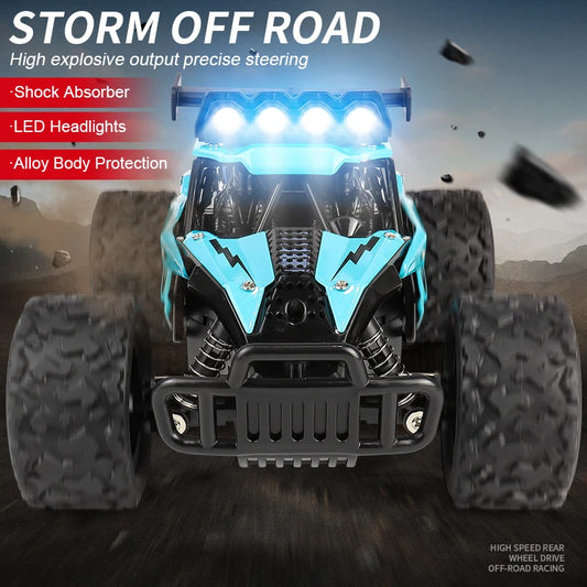 Remote Control Car RC Drift Racing 1:16 Vehicle Off Road Alloy 2.4G Radio High-Speed Trucks With LED Light Climbing Gift Toy