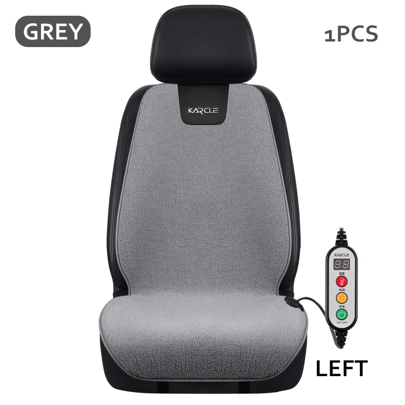 Heated Car Seat Cover Fleece Graphene Fast Car Seat Heater 12/24V Warm Plush Seat Protector Car Heating Mat Winter Seat Cushion