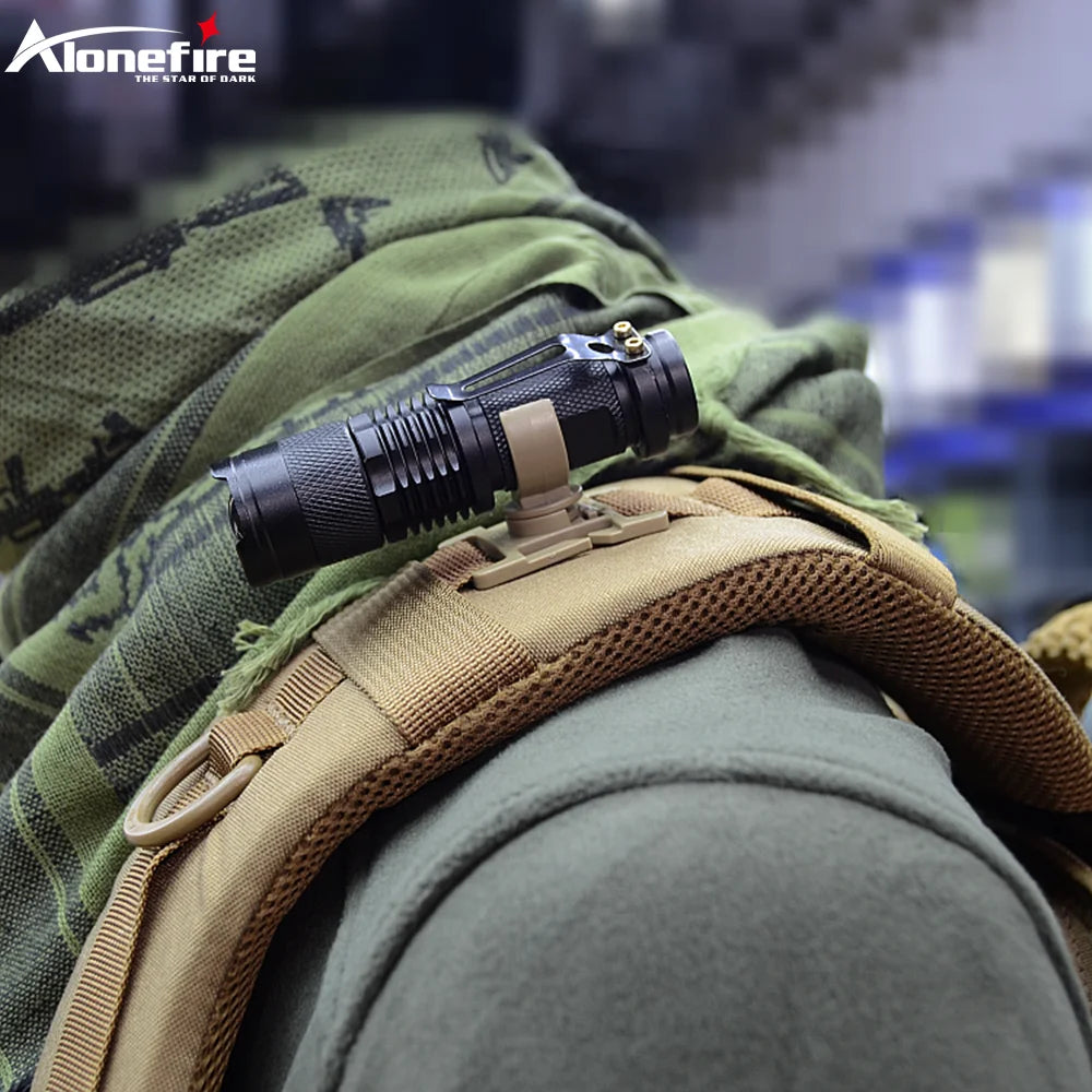 SK68 LED Flashlight With 360 Degree Swivel Clip
