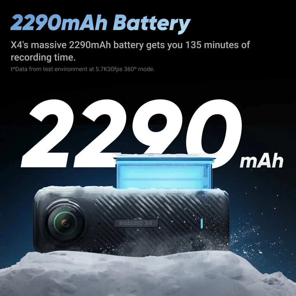 Insta360 X4 8K Waterproof 360 Action Camera with AI Stabilization and Removable Lens Guards