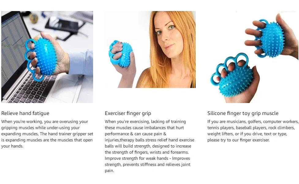 1Pcs Hand Grip Strengthener Finger Exerciser Ball for Patient Recovery Elderly Stroke Arthritis Therapy Anxiety Stress Relief